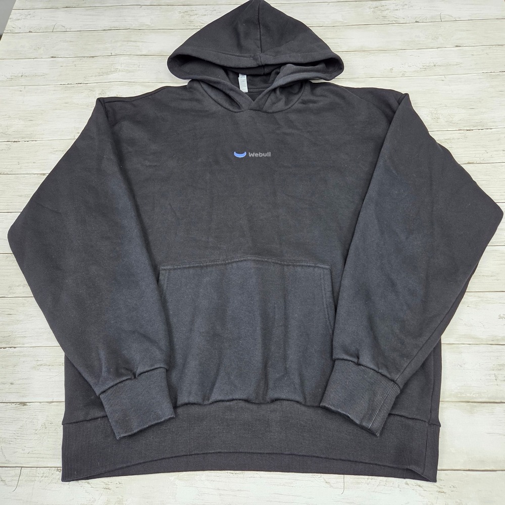Next Level Webull Logo Pullover Hoodie Men XL Black Embroidered Stock Trading